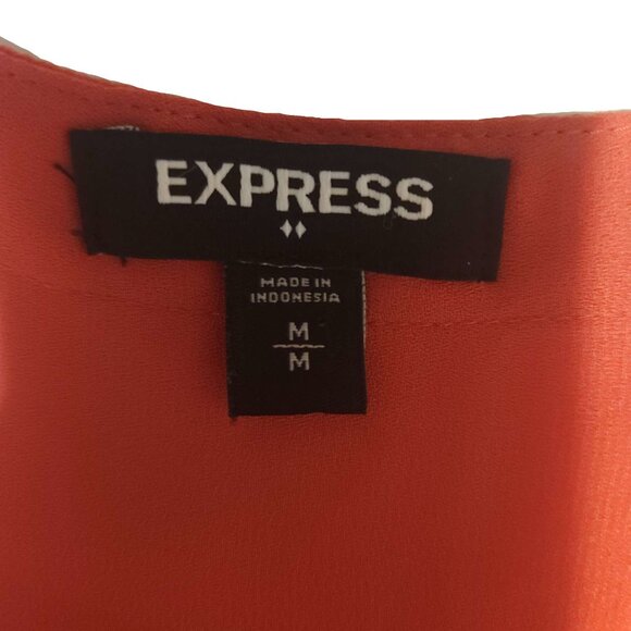 ❤️ 4/$20 Express zippered blouse Adjustable sleeves Women's medium Sheer V-neck - Picture 7 of 12